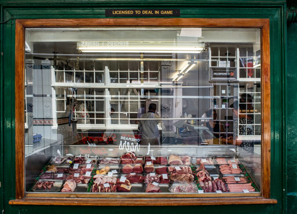 eco-friendly lifestyle butcher shop front